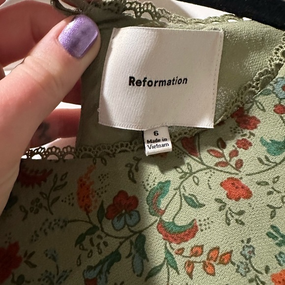 Reformation Leana Floral Georgette Midi Dress size 6 - Picture 4 of 4
